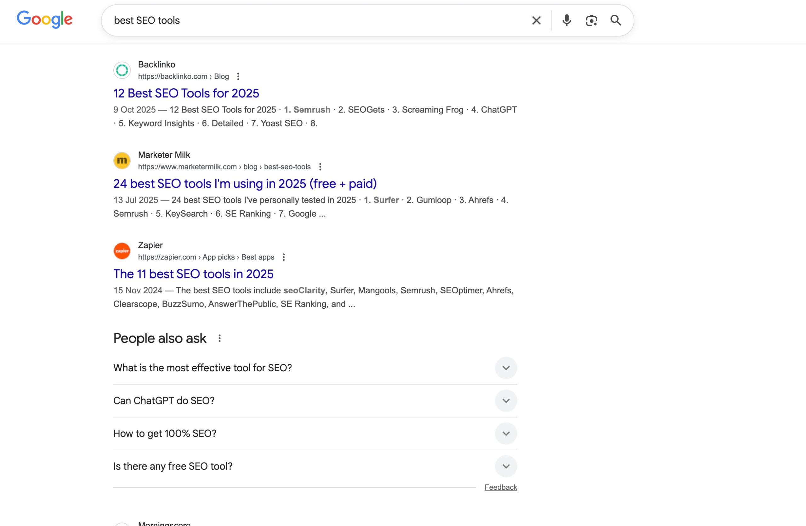Analyze SERPs