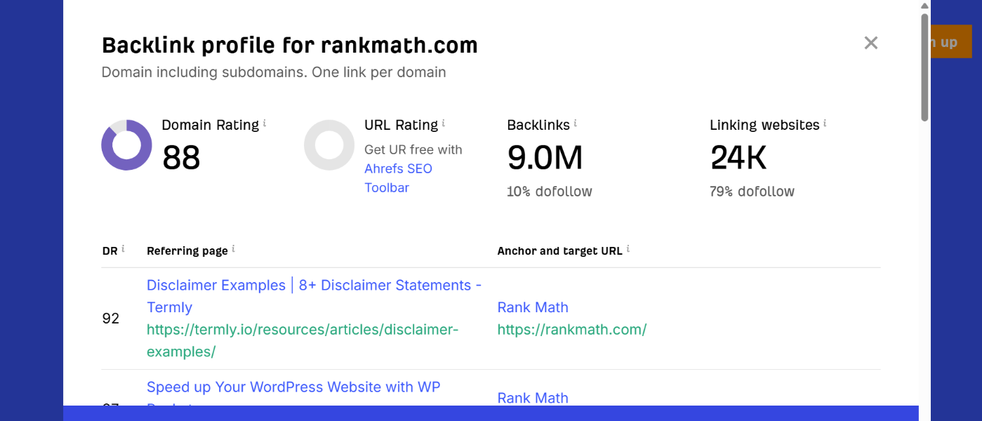 check backlink profile with Ahrefs