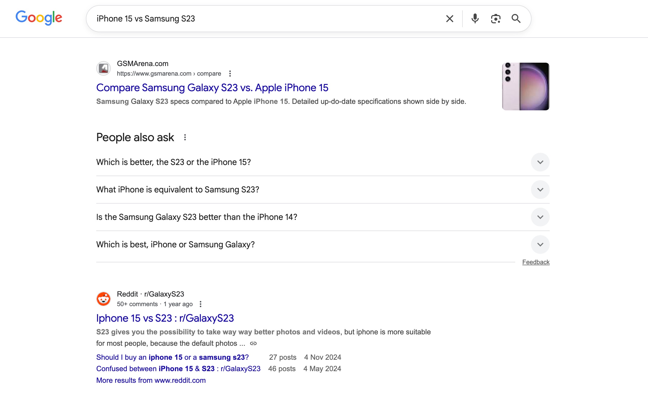 Commercial Intent example