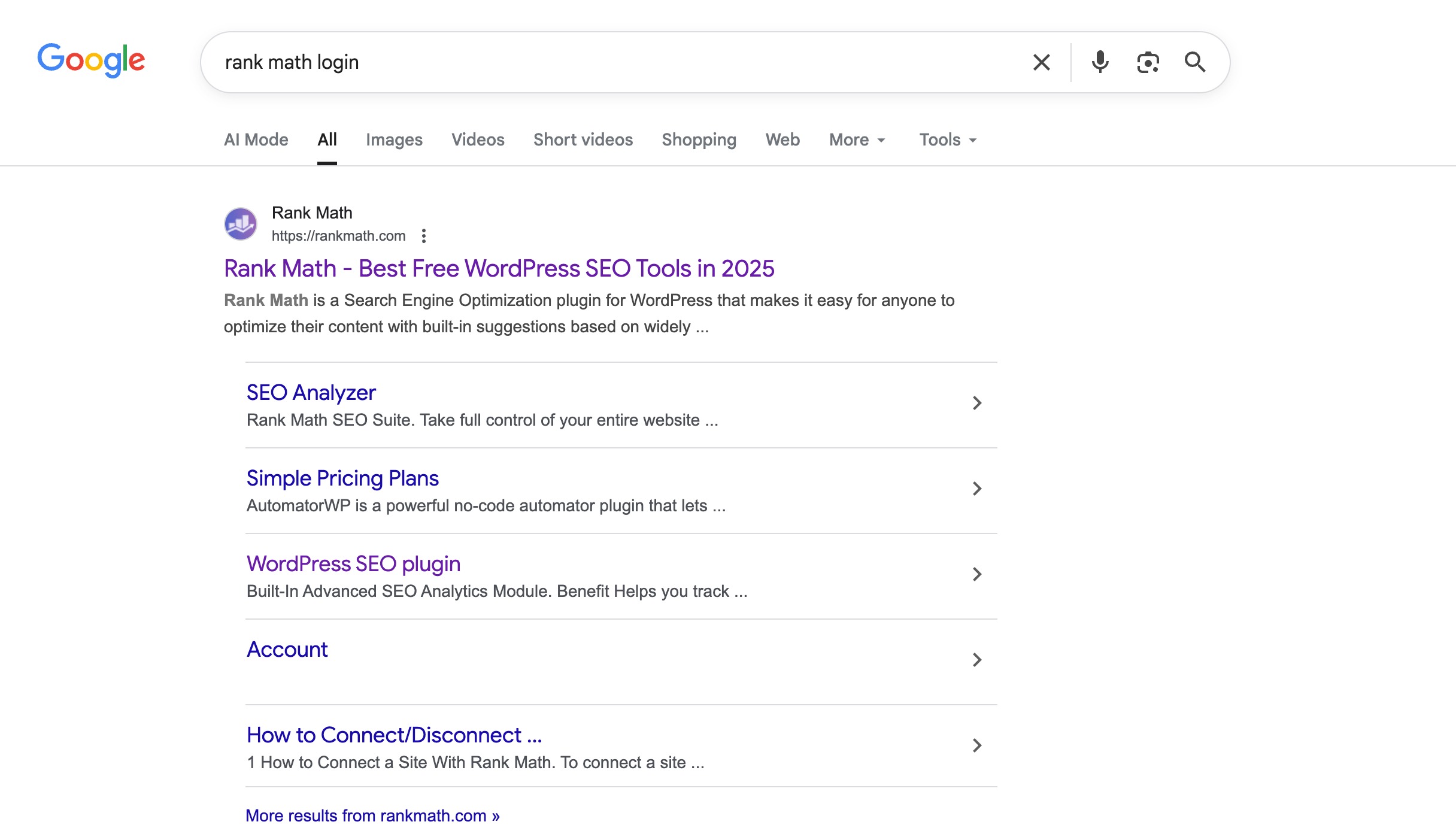 Navigational intent example