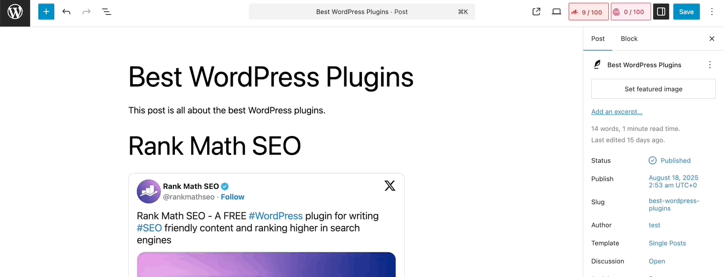Schema Generator in Rank Math