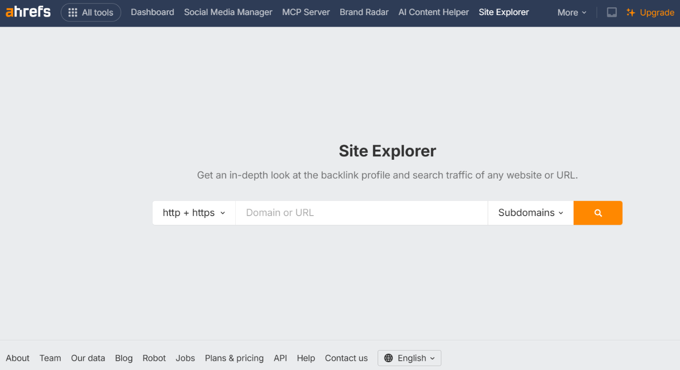 Ahrefs Site Explorer