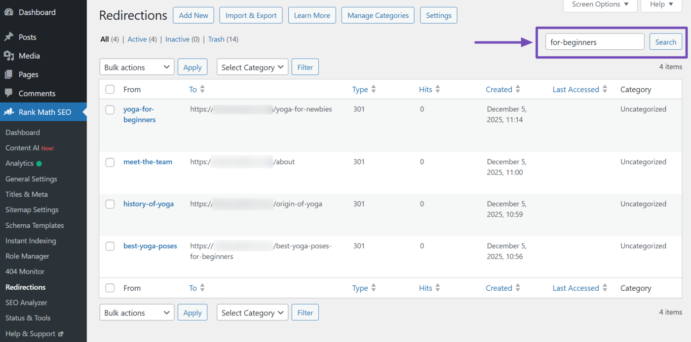 Enter your search term into the search bar