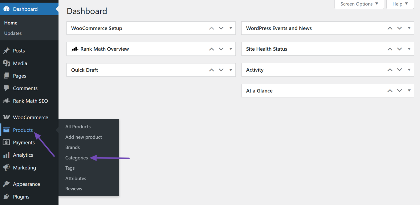 Head to Product categories