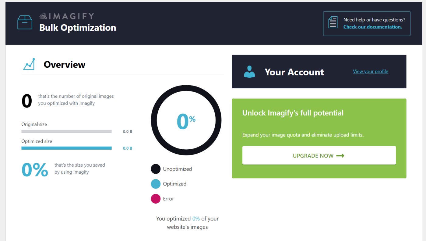 Imagify Bulk optimization