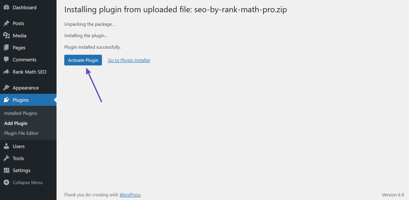 Activate Plugin