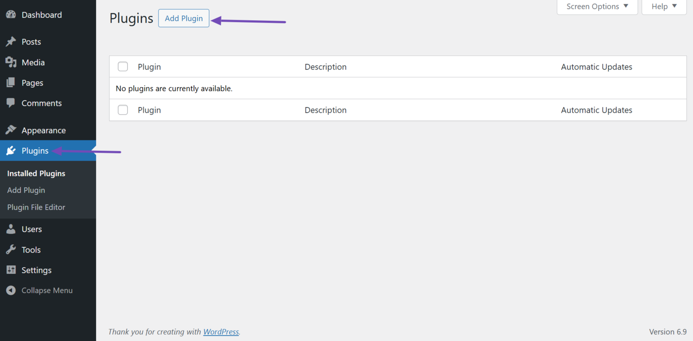 Click Plugins and Add Plugin