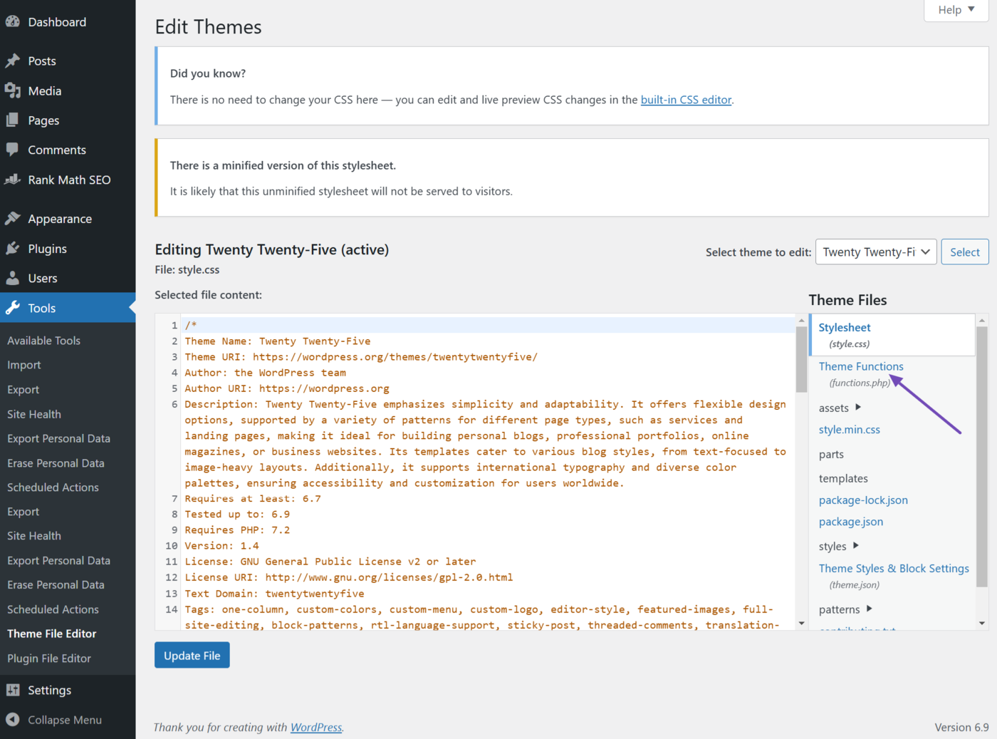 Click Theme Functions
