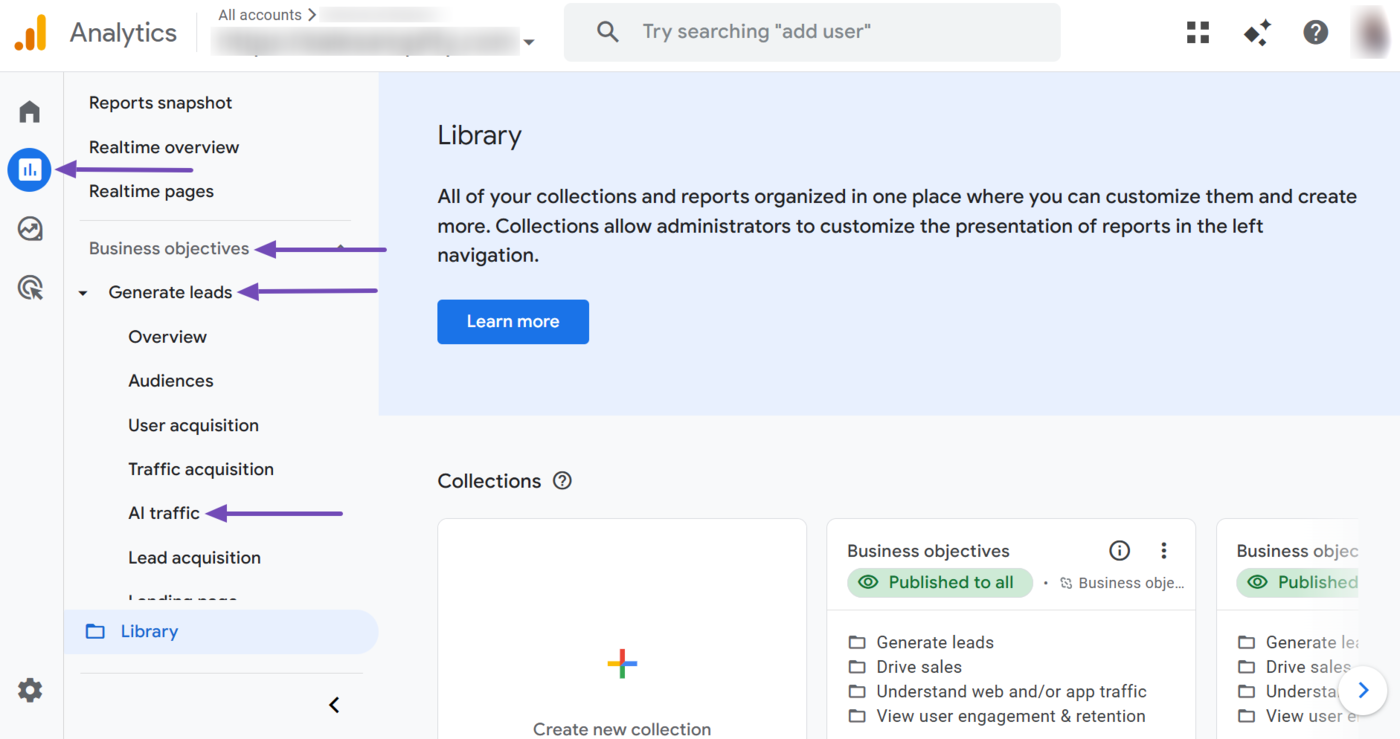How to view AI traffic in Google Analytics 4