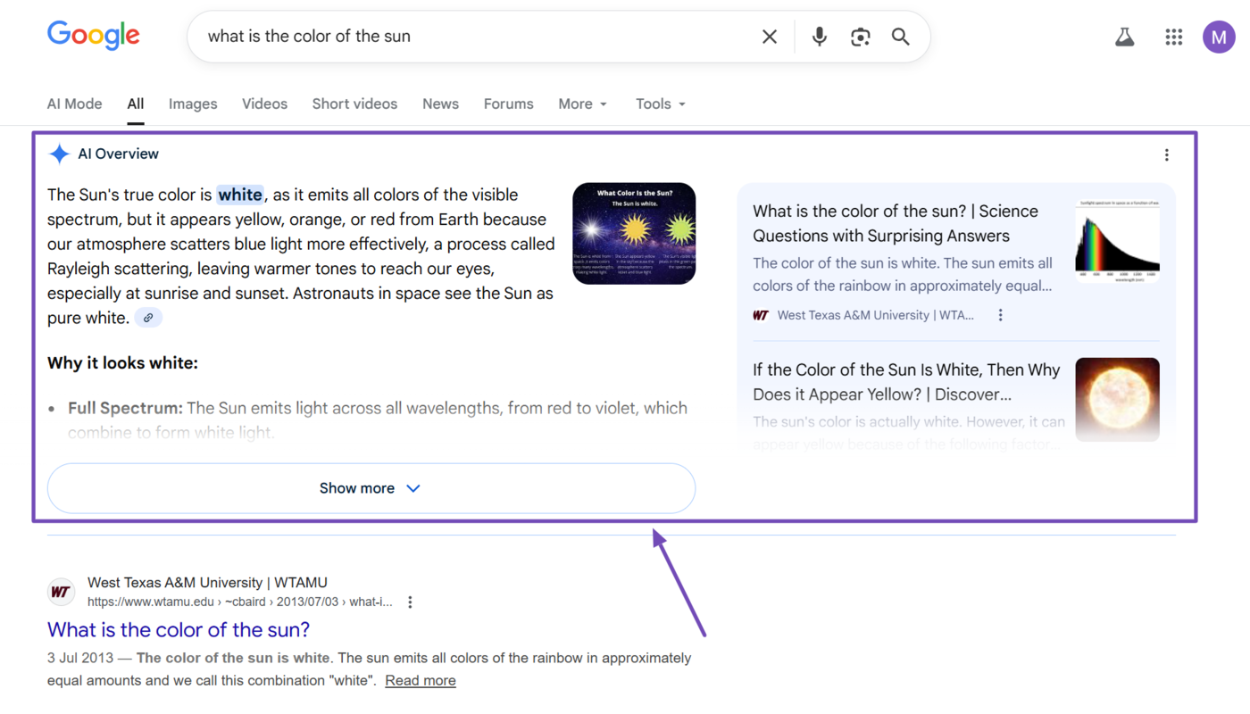 Overview of Google AI Overviews