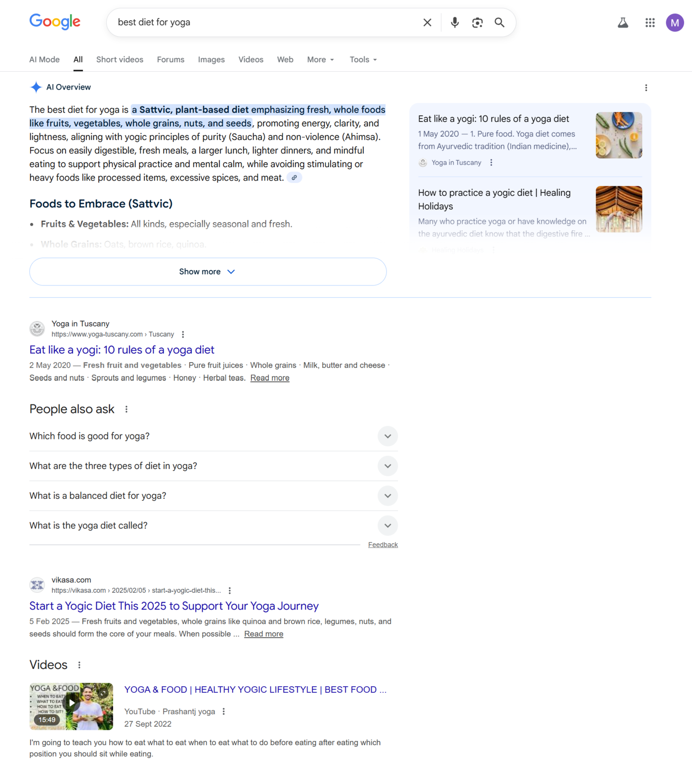 Sample of a search engine results page
