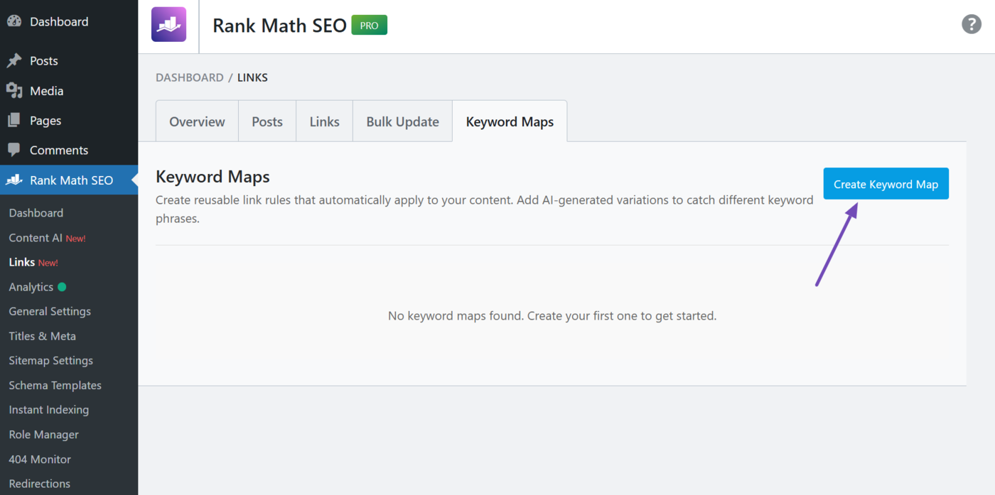 Click Create Keyword Map