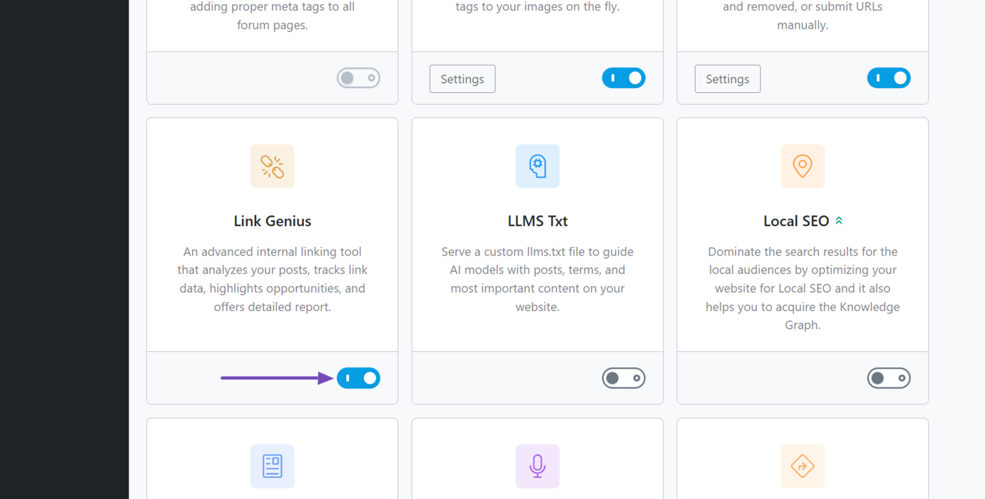 Enable the Link Genius module