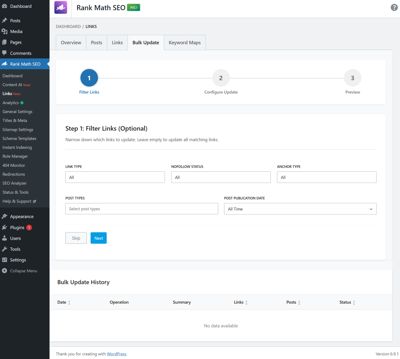 Overview of the bulk update tool