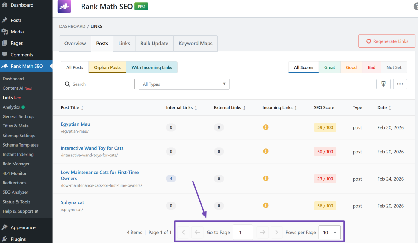 Overview of the navigation options