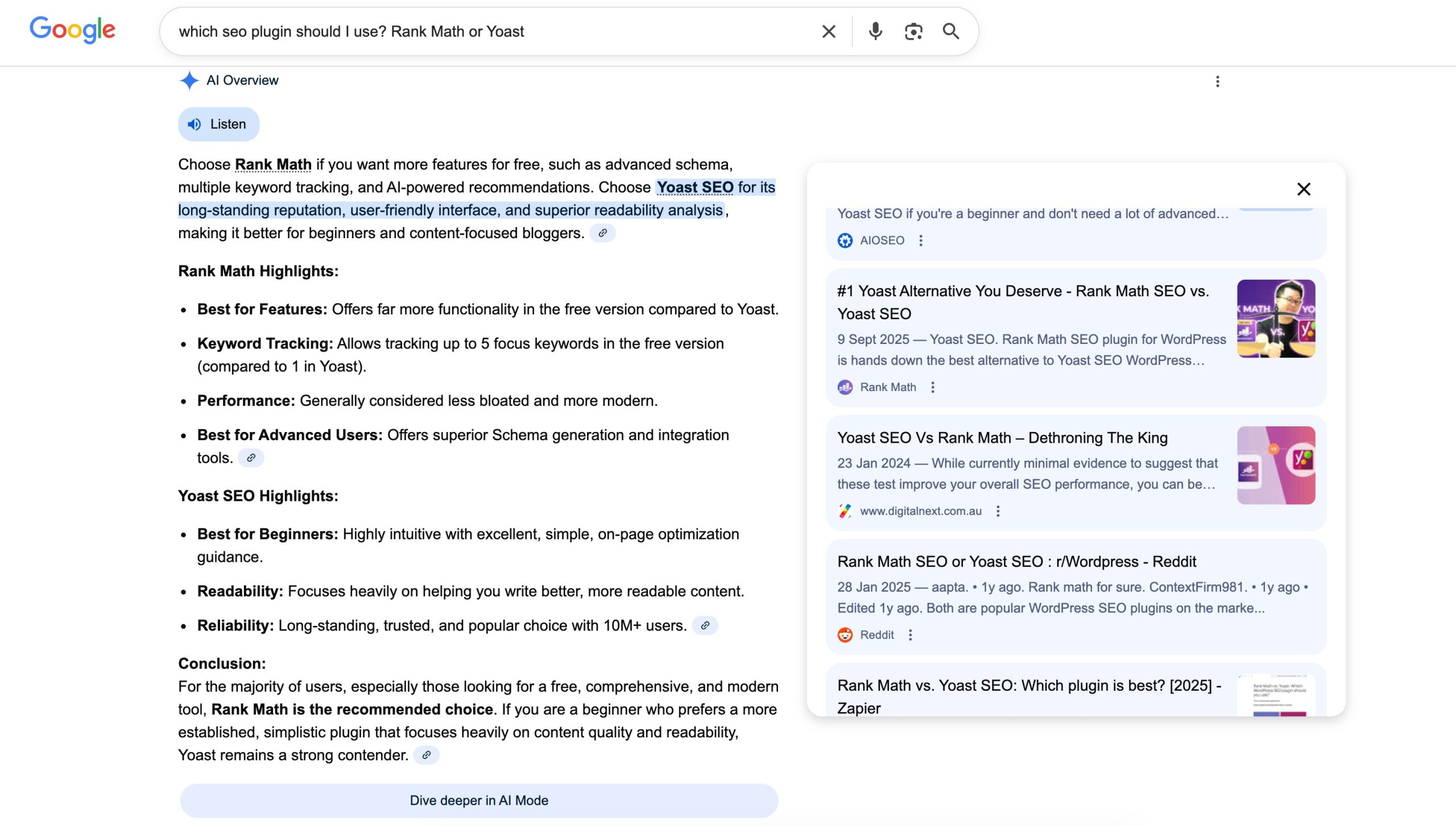 Commercial Intent example