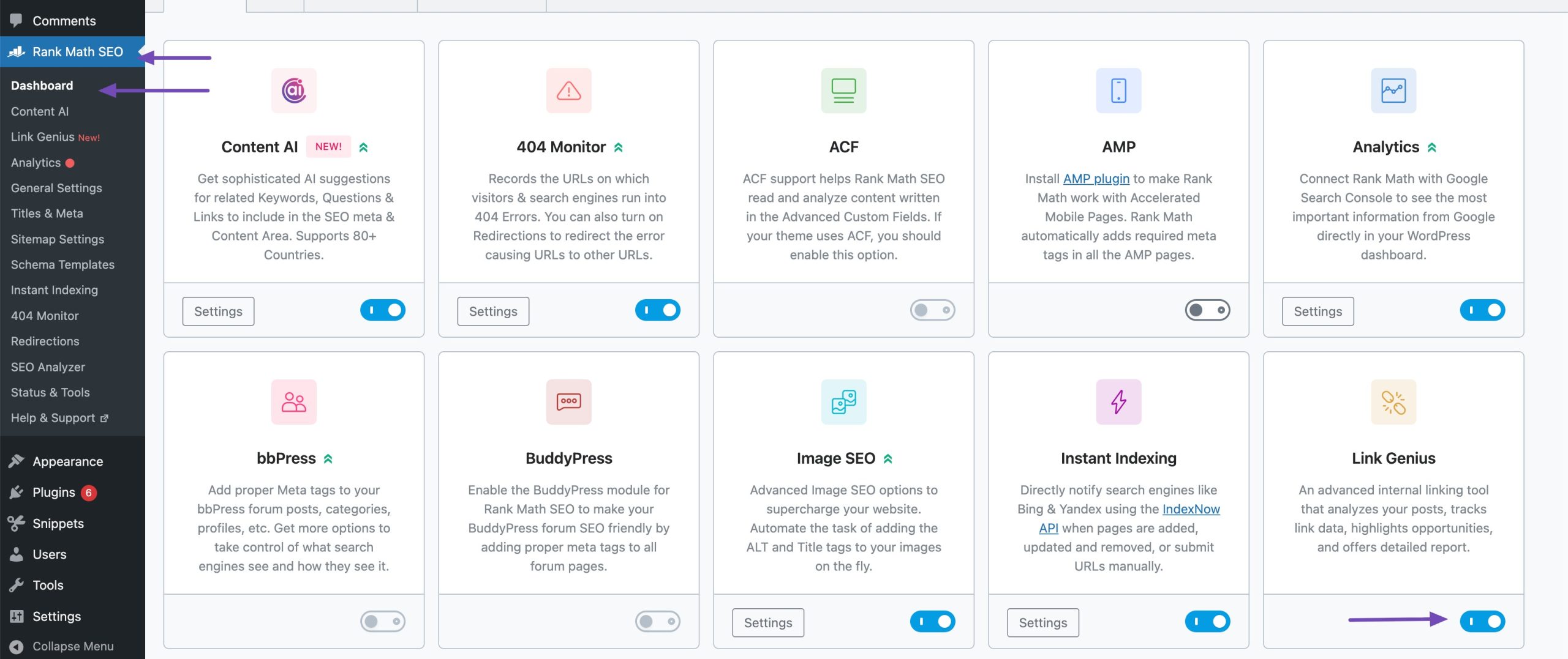 Enable Link genius module