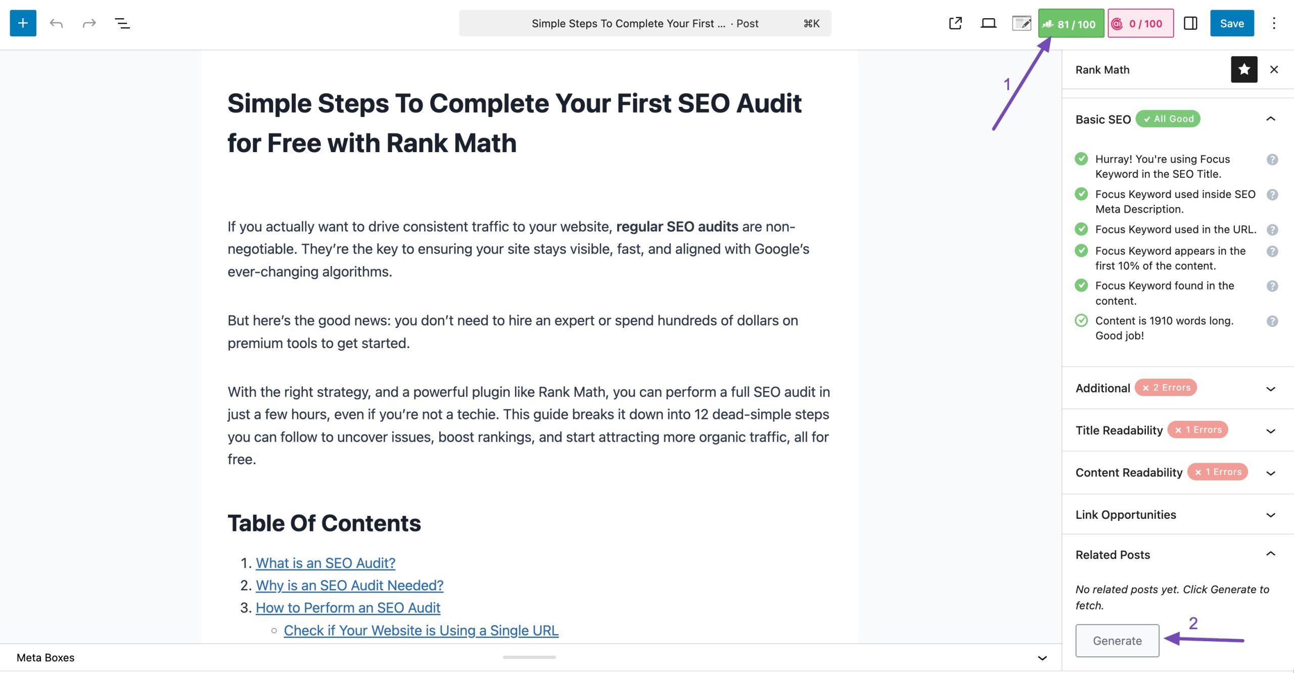 Generate Related posts