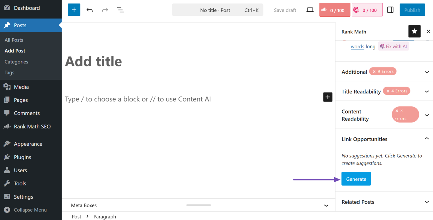 Click Generate