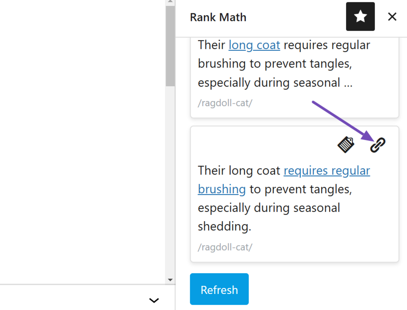 Click insert to insert the link into your content