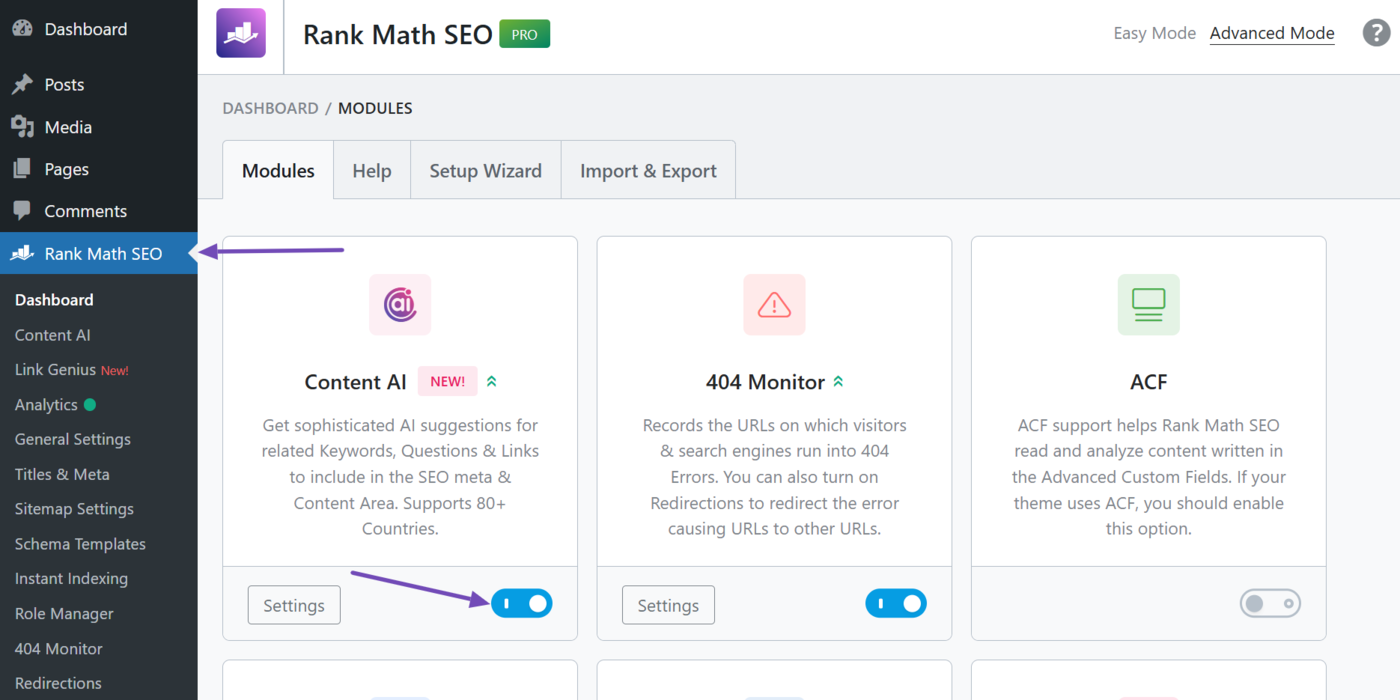 Enable the Content AI module
