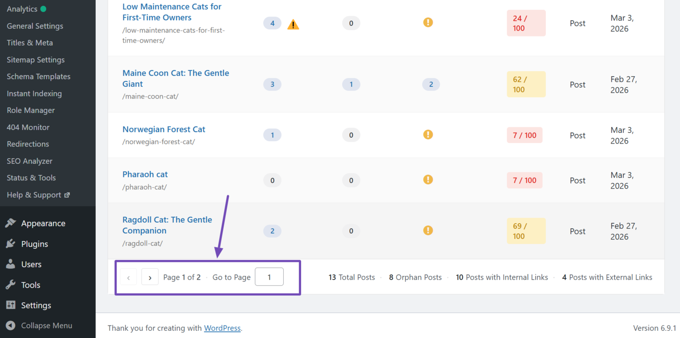 Overview of the navigation options