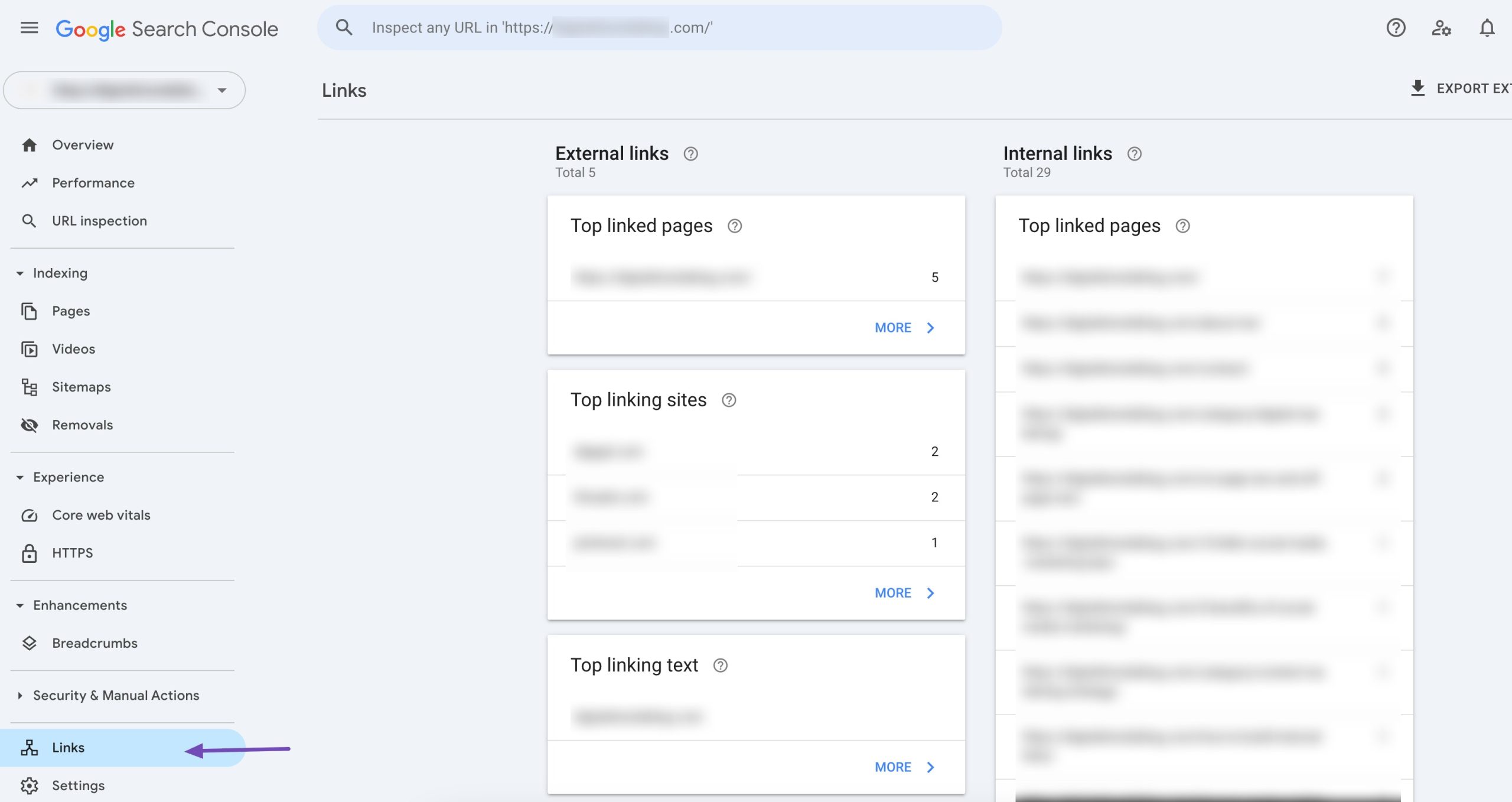 7 Best Backlink Monitoring Tools We Recommend in 2026 » Rank Math 2 Links report in Google Search Console - backlink monitoring tool
