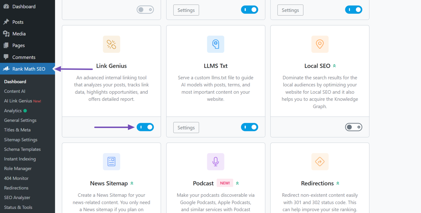Enable the AI Link Genius module