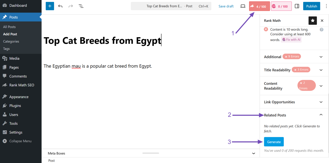 Generate Related posts block using AI Link Genius