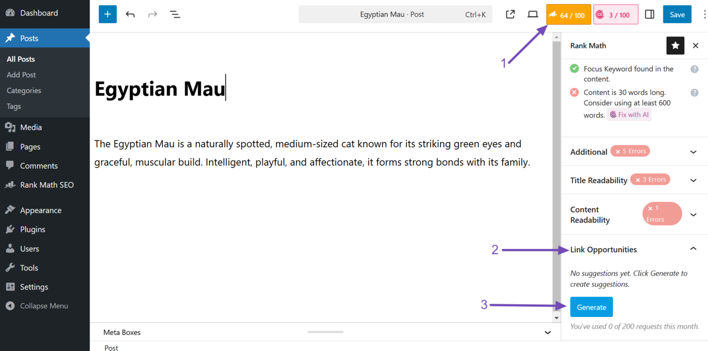 Generate link opportunities using AI Link Genius