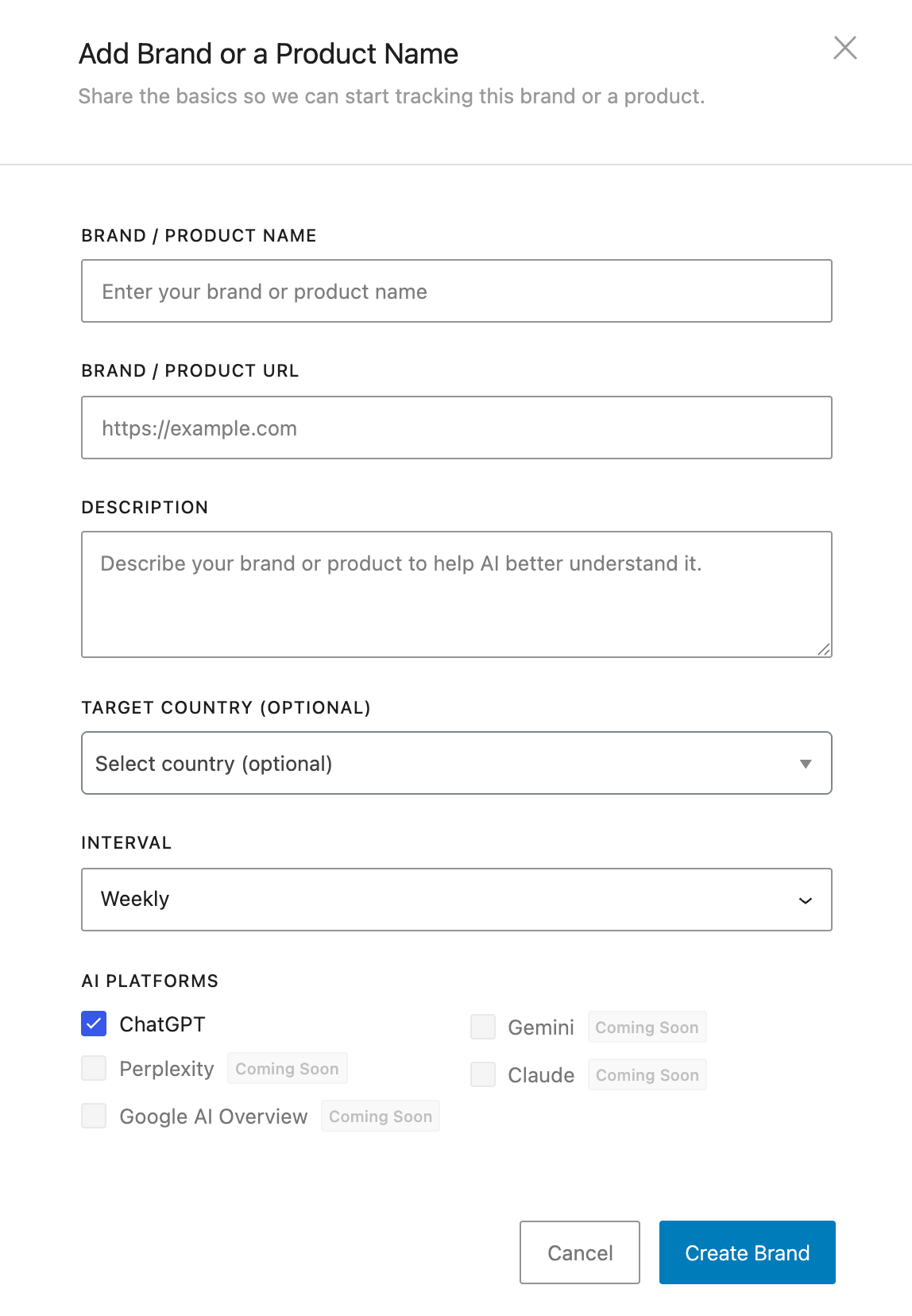 Add Brand or Product