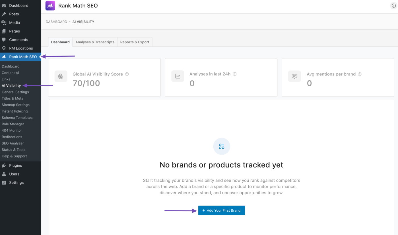 Click Add Your First Brand if you are adding a product or brand for the first time