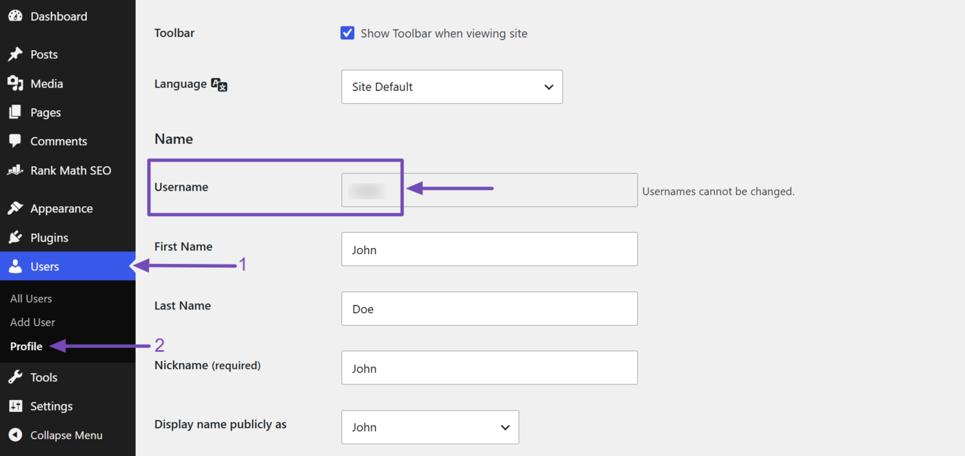 How to get your WordPress username