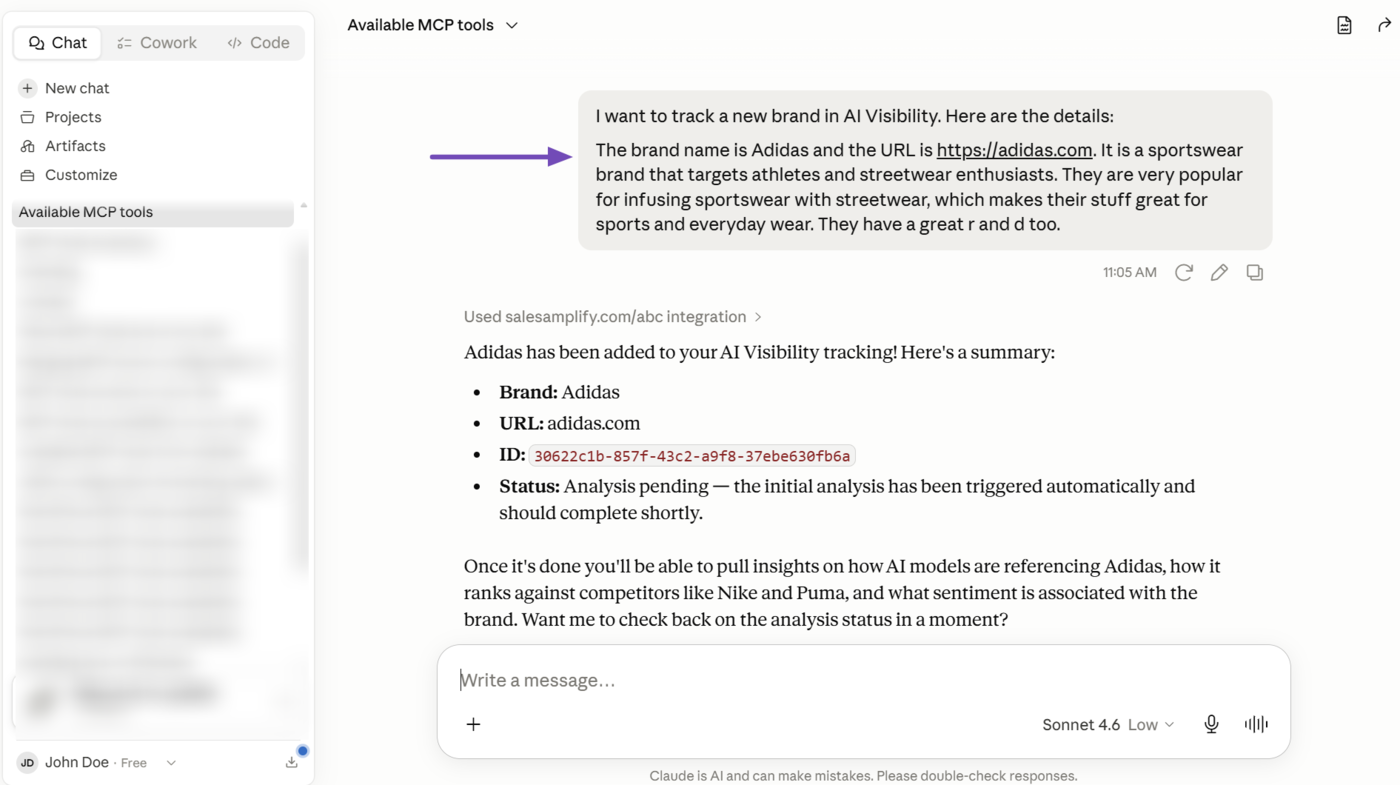 Overview of the Create AI Visibility Brand MCP tool in Rank Math