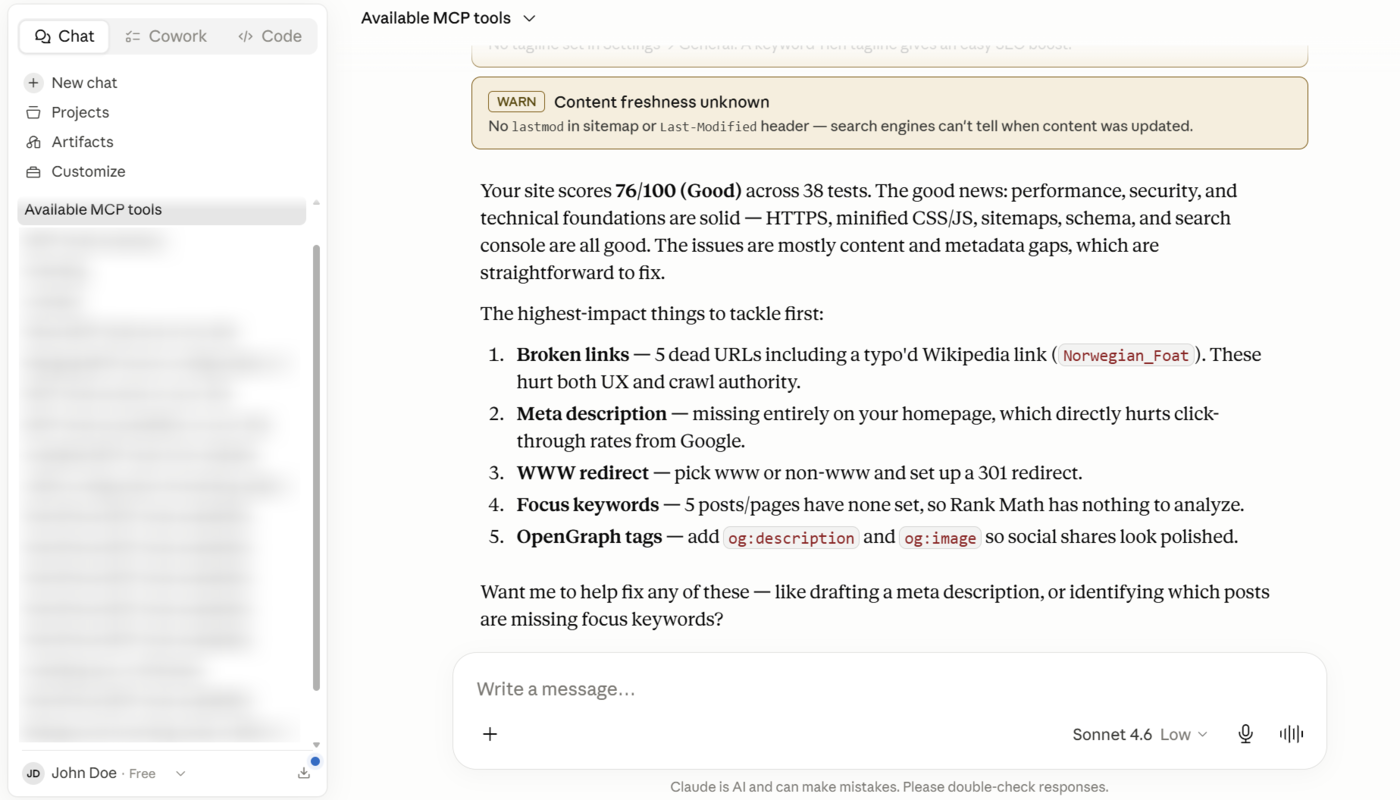 Overview of the Rank Math SEO test