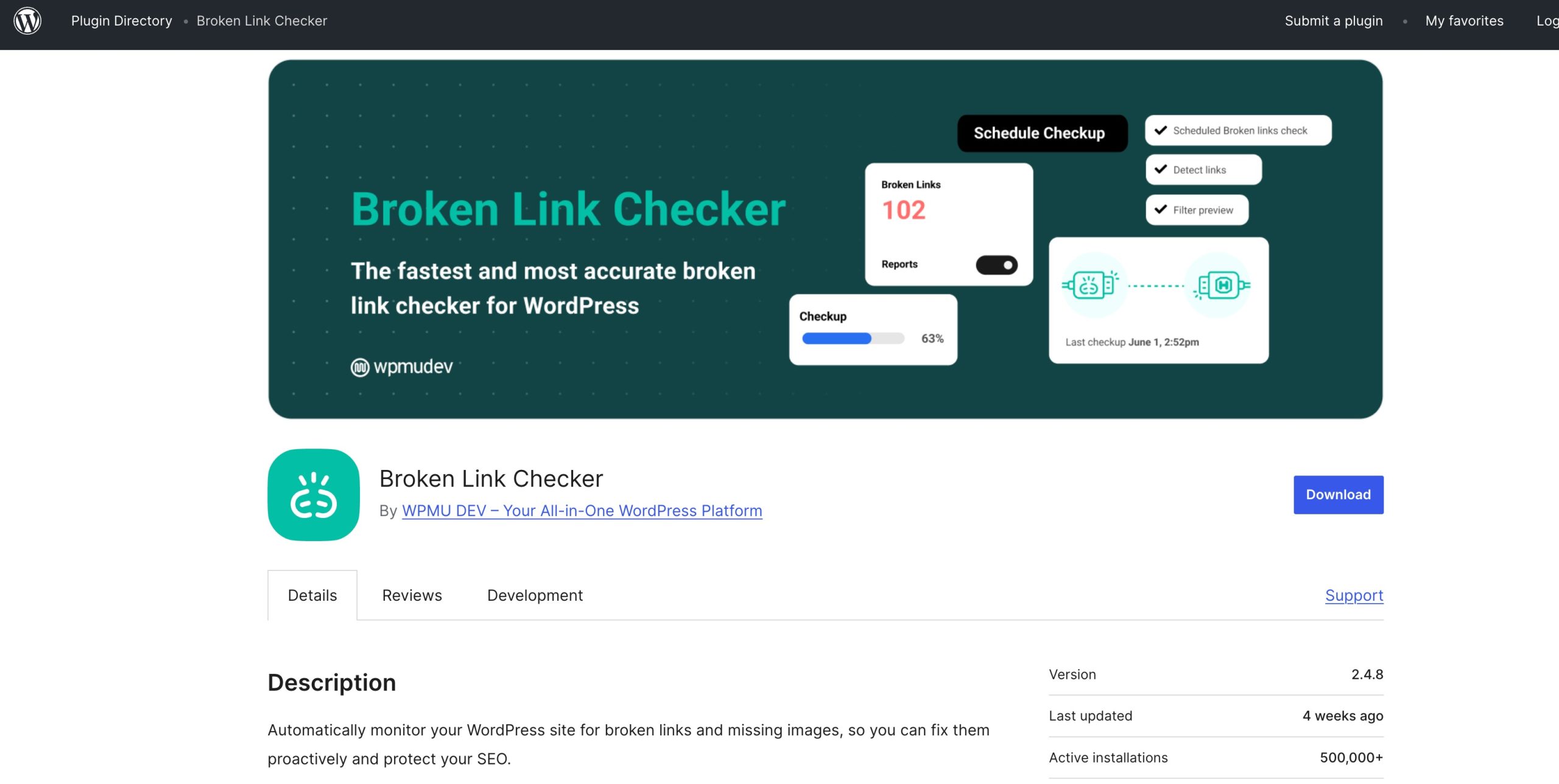 Broken Link Checker plugin