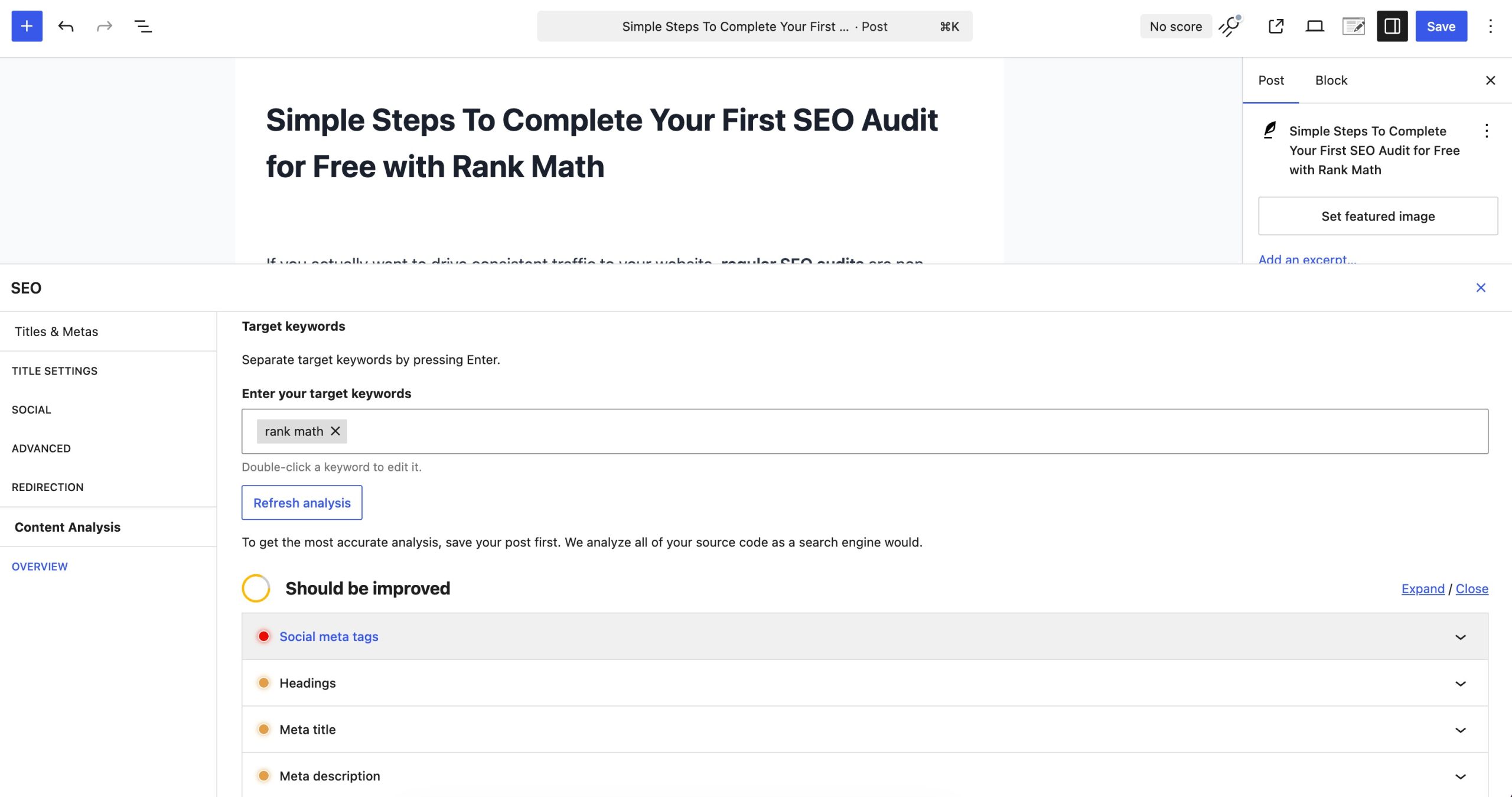 7 Best Content Optimization Plugins for WordPress » Rank Math 8 SEOPress content analysis