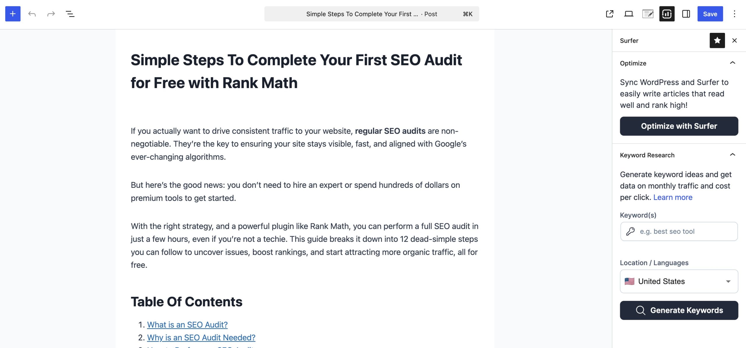 7 Best Content Optimization Plugins for WordPress » Rank Math 11 Surfer SEO Plugin