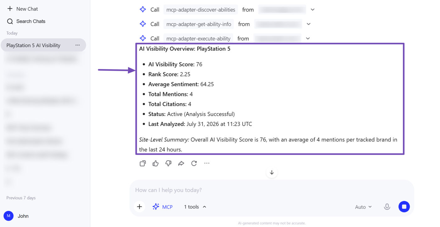 How to pull a brand visibility metrics on AI Visibility using Rank Math