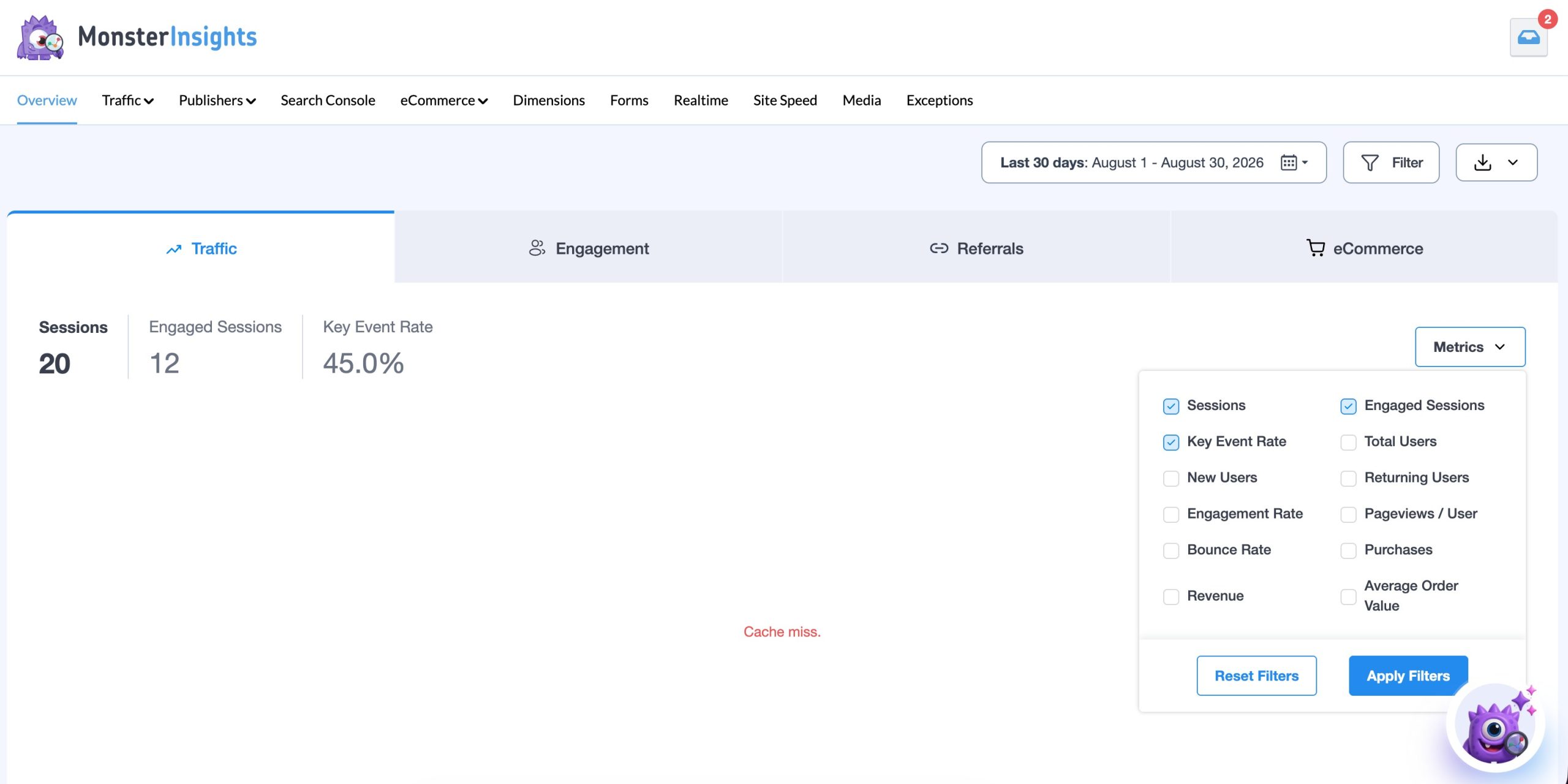 Analytics in MonsterInsights