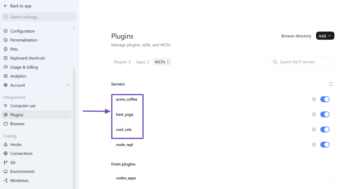 Sample of the sites we connected to our desktop apps