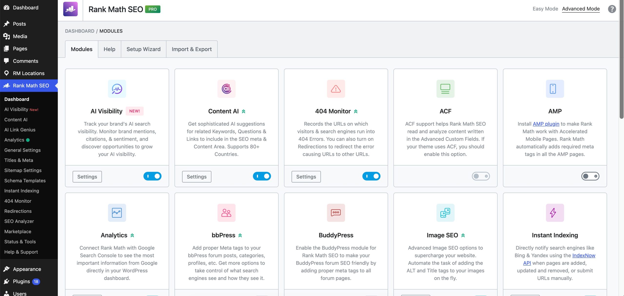 Rank Math Dashboard