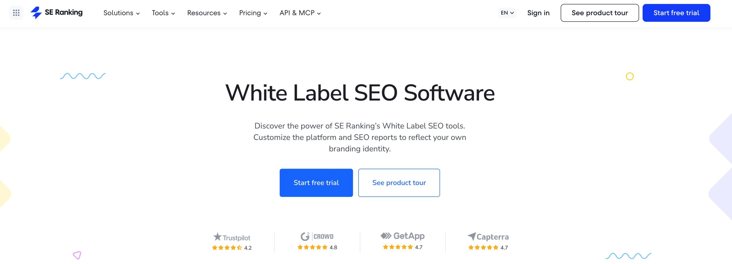White Label SEO tool- SE Ranking